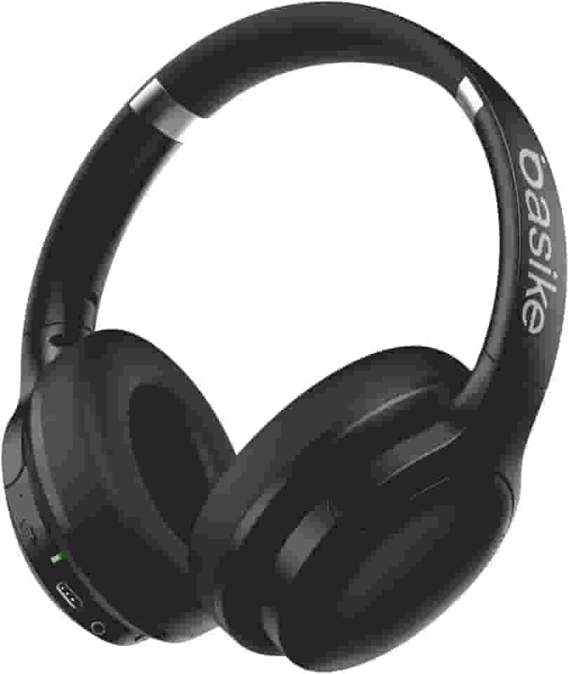 Basike Fone de Ouvido Bluetooth, ANC Cancelamento de Ruído Ativo Headphone Bluetooth 5.3+EDR, Som Surround 3D, Headset com Microfone, Certificação Hi-Pure Audio, 30 horas reprodução, Y6 (Preto)