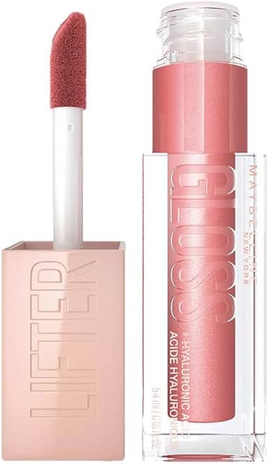 Maybelline NY Lip Lifter Gloss Brilho Labial com Ácido Hialurônico, Promove Lábios Volumosos, Hidratados e Cheios de Brilho, Aplicador XL para Make Glow, Cor Moon, 5.4ml