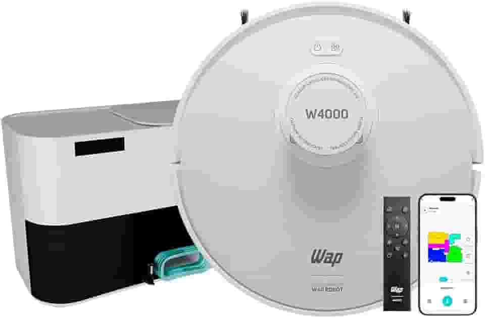 WAP Robô Aspirador de Pó ROBOT W4000 - Estação Autolimpante, Mapeamento LDS 360°, Passa Pano com MOP Giratório 127V