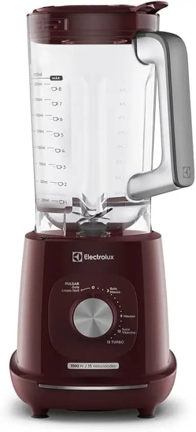 Electrolux Liquidificador Electrolux 1500W 3.2L Efficient Tri Force 15 Velocidades Vermelho (EBL1510) 220V