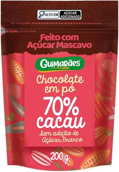 Chocolate em Pó 70% Cacau com Açucar Mascavo 200g