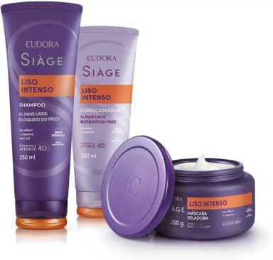Eudora Kit Siàge Liso Intenso: Shampoo 250ml + Máscara 250g + Condicionador 200ml