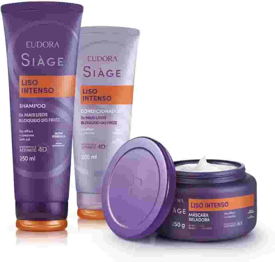 Eudora Kit Siàge Liso Intenso: Shampoo 250ml + Máscara 250g + Condicionador 200ml