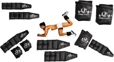 Kit Funcional com 05 Pares de Caneleira Peso Tornozeleira 1kg, 2kg, 3kg, 4kg e 5kg = Total de 30kg