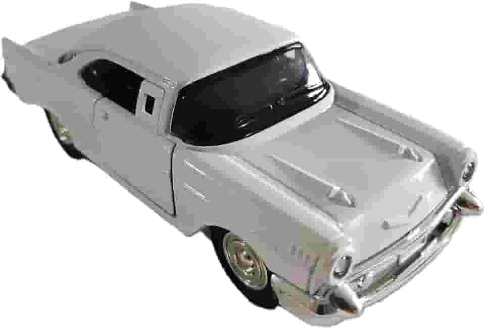Miniatura de carro Chevrolet Bel Air 1957,Colecionável, Escala 1:32, 13cm, com Sistema de Fricção (Branco)