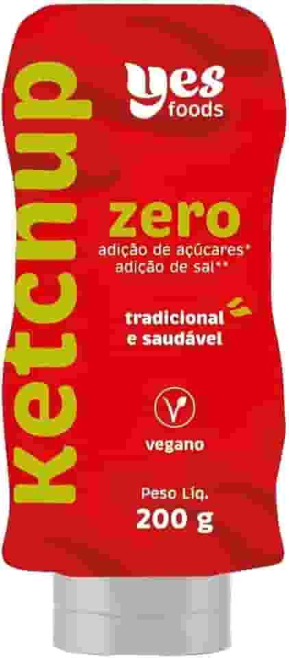 Ketchup Zero Yes Foods. Zero açucar, zero sódio. Vegano.