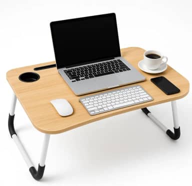 Mesa Para Notebook Portátil Dobrável – Compacta, Resistente e Ergonômica para Cama, Sofá, Estudo e Home Office (MARROM)