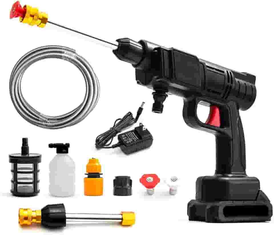 Lavadora Portátil Alta Pressão 1000w 2 Baterias 36v Sem Fio (Preto)