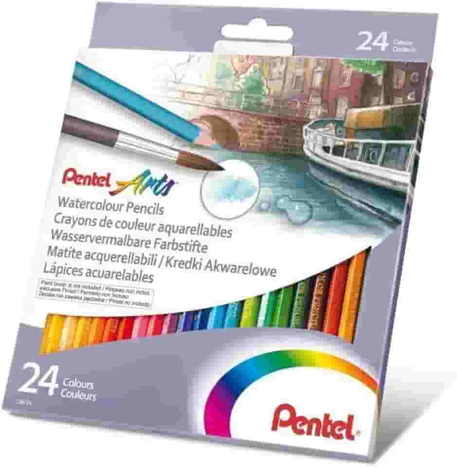 Lápis de Aquarela Para Artes Conjunto 24 Cores Pentel sortido