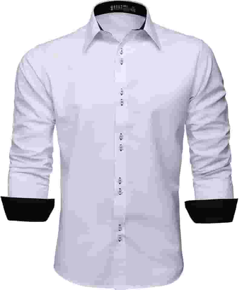 Camisa Social Masculina Manga Longa Slim Fácil Passar (GG, Branco)