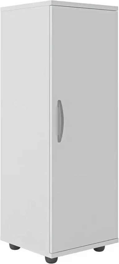 Armário Multiuso 1 Porta, Organizador com Prateleiras Viena - Branco