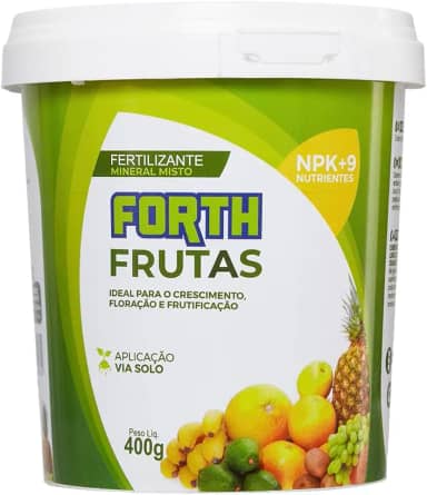Forth Frutas, Fertilizante, Adubo para Plantas Frutíferas, Nutritivo, Micronutrientes, NPK, Balde, 400g