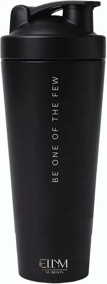 Coqueteleira Aço Inox 900ml Shakeira ELLYM NUTRITION Misturador Ideal Shakes - Preto (Sem compartimento)