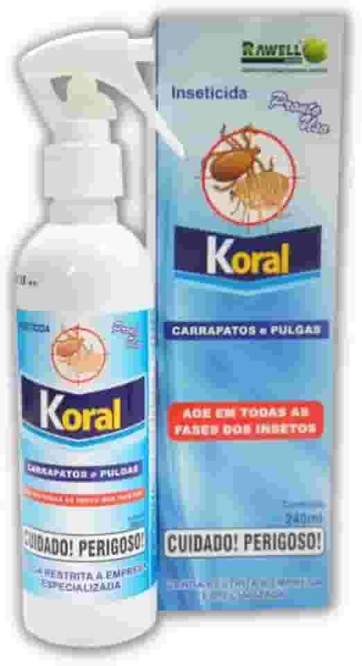 AntiPulgas Koral Carrapatos e Pulgas 240ml Sem Cheiro e Cor