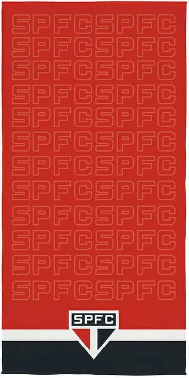 Toalha Aveludada Transfer São Paulo 70 cm x 1,40 m Com 1 peça