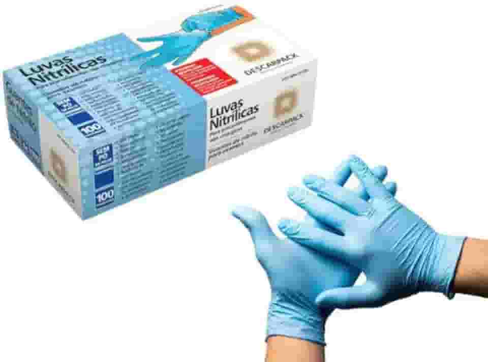 Descarpack Luva Nitrílica Azul Sem Pó M 100 Unidades