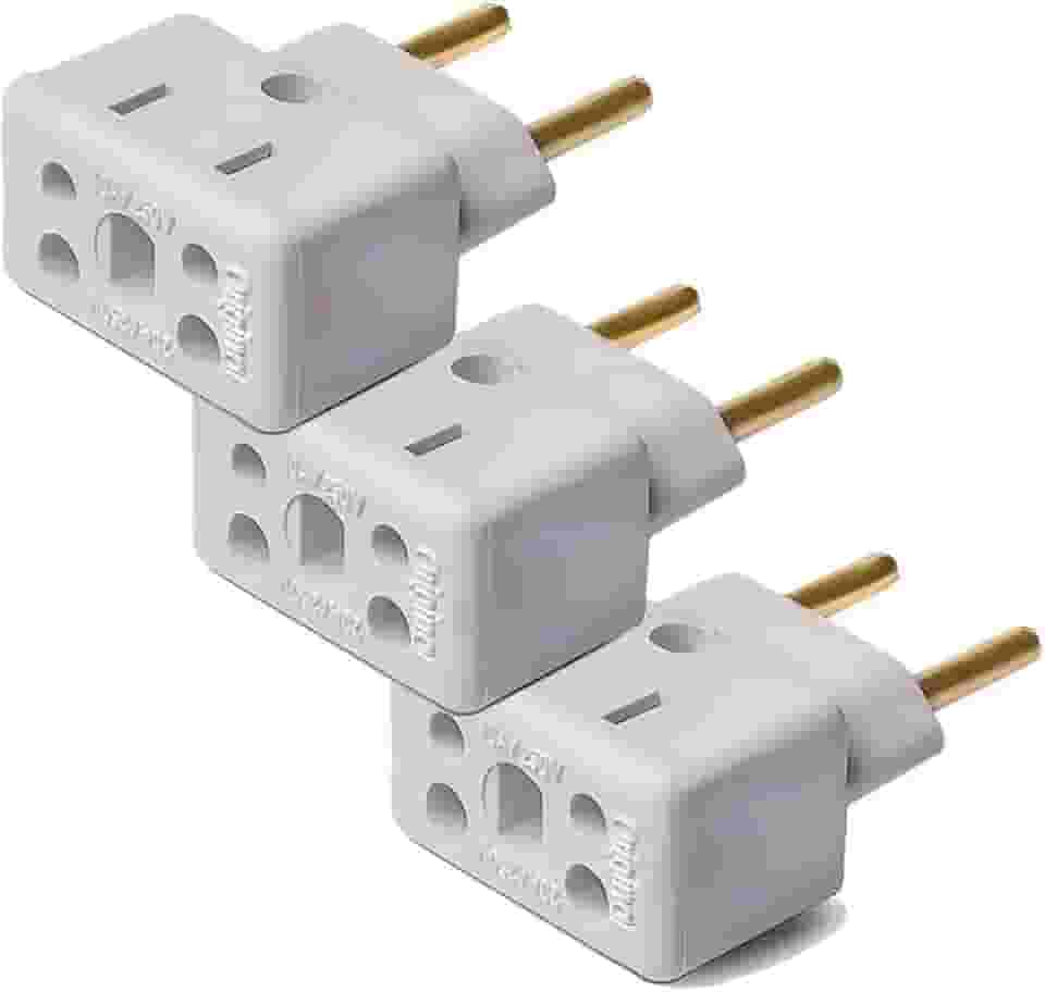 Kit 3 Adaptadores de Tomada Universal 10A/20A Tipo Bob – Para Microondas, Air Fryer, Secador e Chapinha