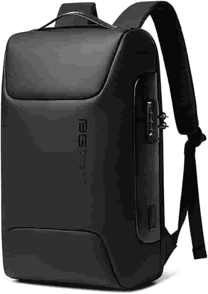BANGE - Mochila Masculina Executiva Antifurto Impermeável - Para Notebooks de Até 15.6 Polegadas, Possui Trava e Código - Detalhes em Couro Legítimo, Capacidade 30 Litros, Qualidade Premium