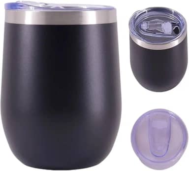 Copo Térmico para Cerveja, 350mL, Isolamento por 4 Horas Gelado (Preto)