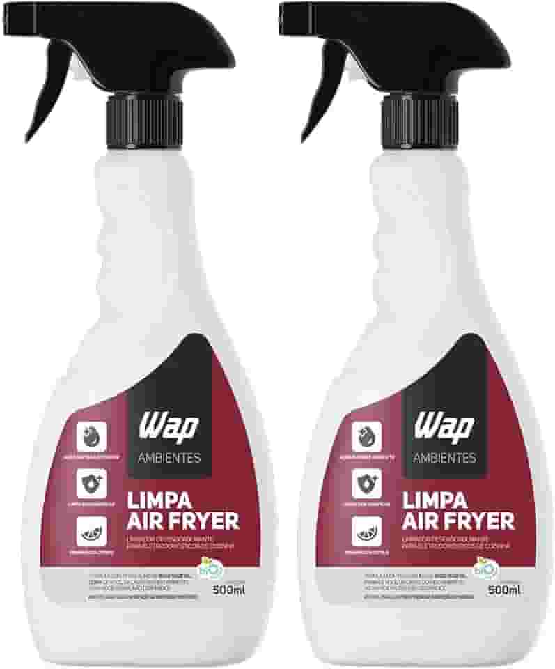 Kit 2 WAP Limpa Air Fryer 500ml – Desengordurante Alcalino Base Vegetal, Biodegradável, Fragrância Cítrica, Pronto para Uso