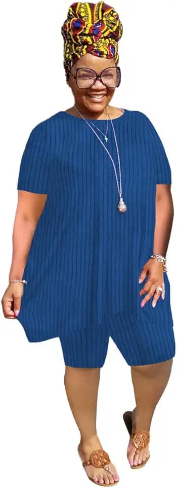 Conjunto feminino plus size de duas peças, roupa de treino casual, manga curta, shorts grandes