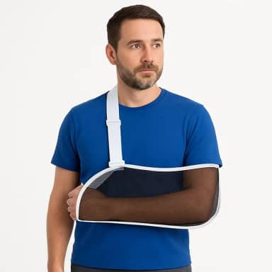 Tipoia Simples Bilateral Sling Arm para Braço Ombro Confortável Ajustável Apoio Polegar Ergonômico Tecido Respirável