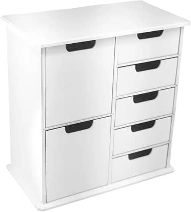 Gaveteiro Organizador Escritório Arquivo Multiuso Luxo 7 Gavetas (Branco)