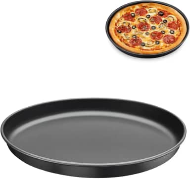 Forma para Pizza Antiaderente 29cm em Alumínio Reforçado — Assadeira Redonda Grafite, Ideal para Forno, Crosta Crocante e Cozimento Uniforme