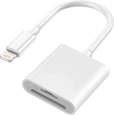 Adaptador de slot de cartão duplo Lightning para SD e TF, leitor de cartão de memória micro SD/SD certificado pela Apple MFi para iPhone 14 13 12 11 Pro Max XS XR X 8 iPad, Plug and Play