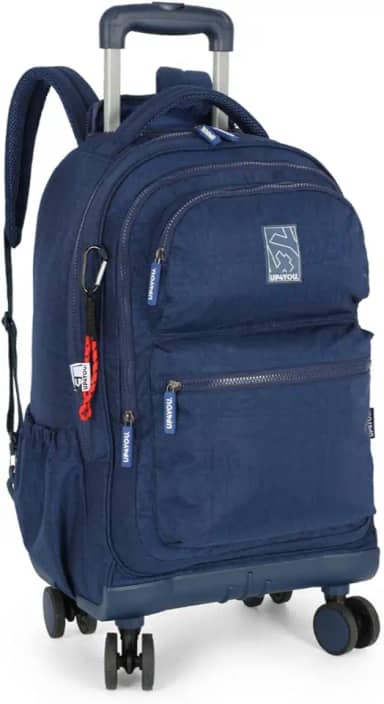 Mochila Escolar Notebook com Carrinho Rodinhas 360 graus Up4you (Azul marinho)