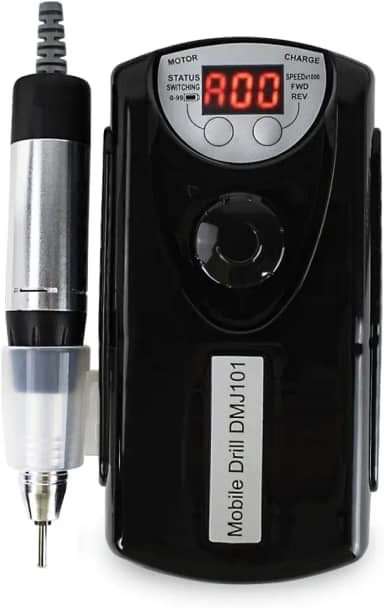 Lixadeira Elétrica Unhas Recarregável Portátil Bivolt Preta