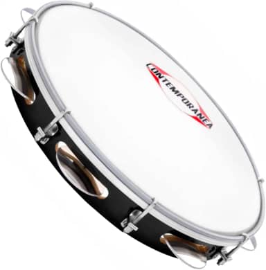 PANDEIRO CONTEMPORANEA LIGHT 83LT 10 POL FORMICA PRETO NYLON