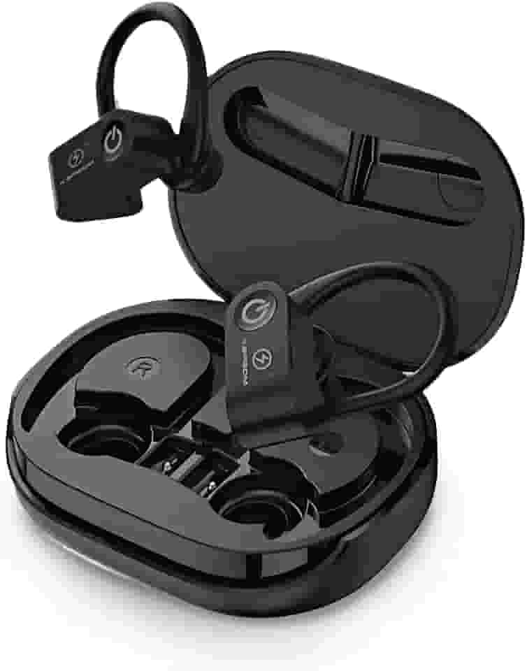 Fone de Ouvido Bluetooth 5.4, IPX4 Resistente Água, 45h de Bateria, Com Microfone Embutido. Design Esportivo Ergonômico Ideal Para Esportes Corridas Atividades Físicas Videogame IPhone Android Premium