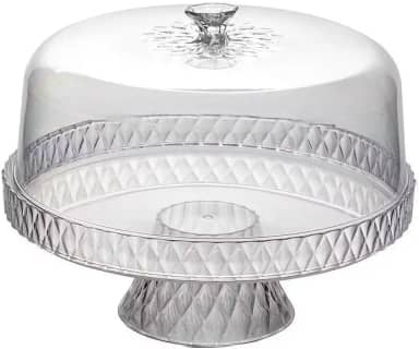 Boleira com Pé Petisqueira Plástico Incolor Glamour Plasútil