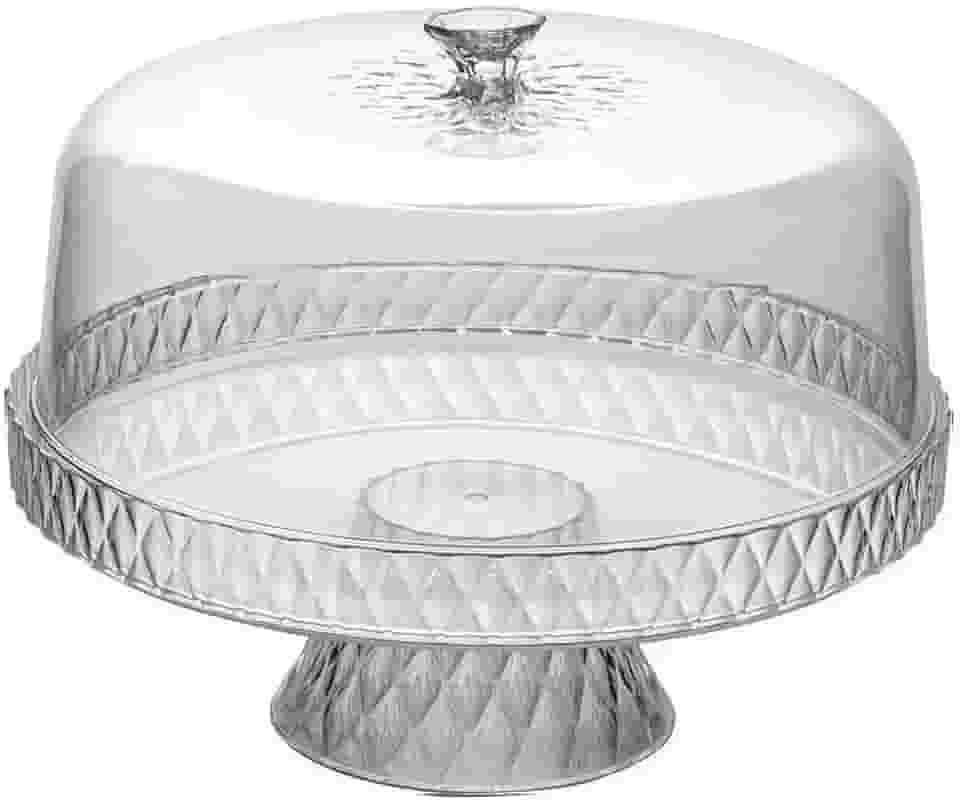 Boleira com Pé Petisqueira Plástico Incolor Glamour Plasútil