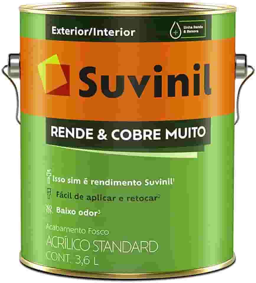 Tinta Suvinil Rende e Cobre Muito Acrilico Standart Branco 3,6L
