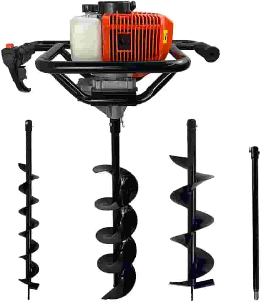 Perfurador de Solo a Gasolina 52cc 2,5HP com 3 Brocas + Extensão 60cm Carbon Fak