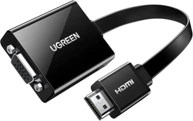 UGREEN Adaptador HDMI para VGA ativo com entrada de áudio de 3,5 mm HDMI macho para VGA fêmea até 1080P para PC laptop Ultrabook Raspberry Pi Chromebook preto