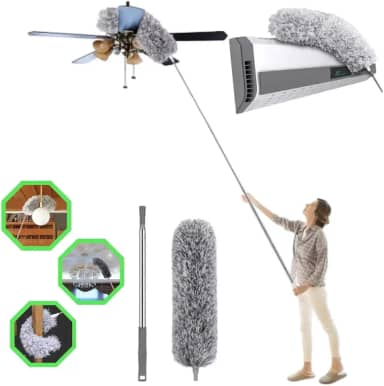 Espanador de Microfibra Retrátil com Tecnologia Eletrostática - Espanador De Limpeza Fácil e Segura Modelo Premium.