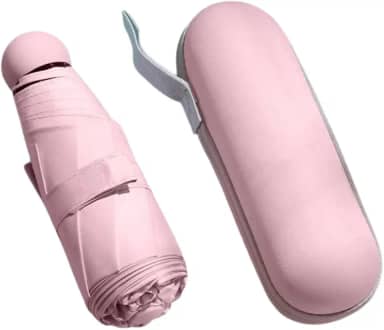 Guarda Chuva Sombrinha de Bolso Portátil com Estojo Cápsula – Mini Guarda-chuva Dobrável Ultra Leve, Impermeável Proteção Solar UV FPS 50+ – Resistente à Chuva e Sol – Ideal para Viagem, Trabalho e Dia a Dia