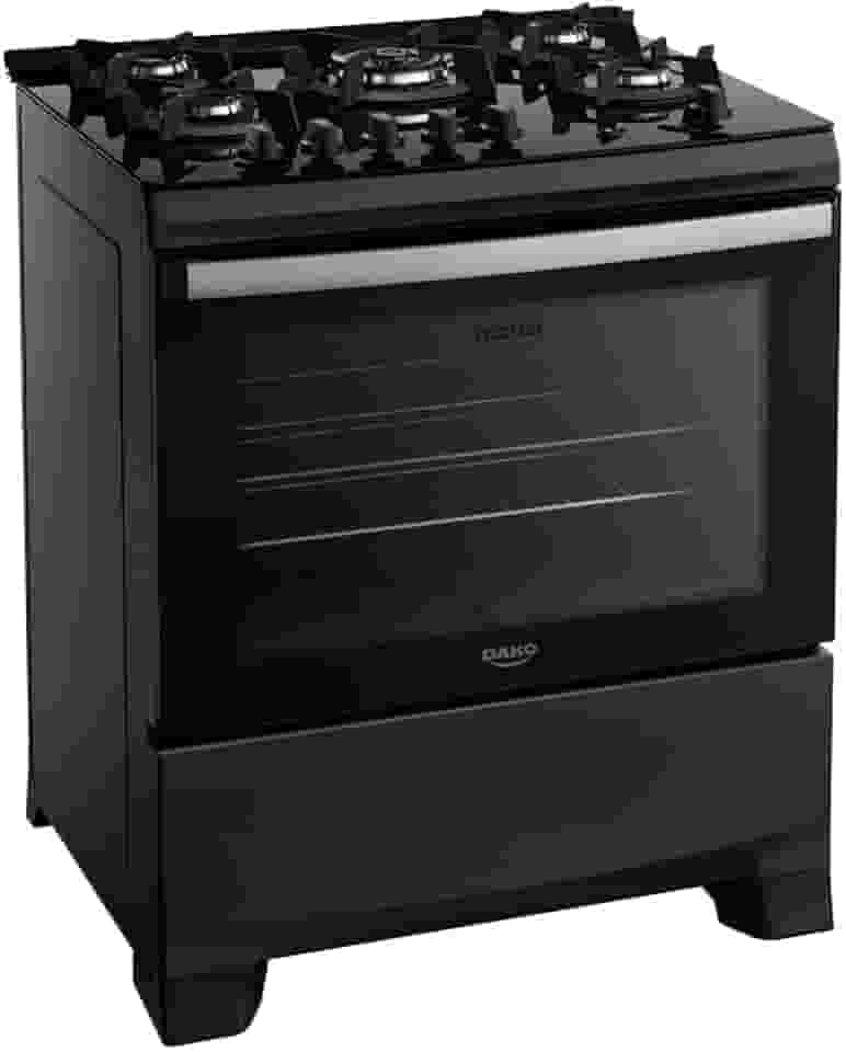 Fogão Supreme Glass 5Q Preto