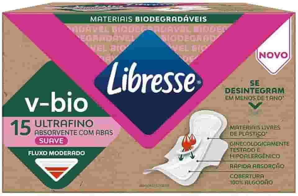 Libresse V-Bio, Absorvente Ultrafino Bom dia 15 unidades