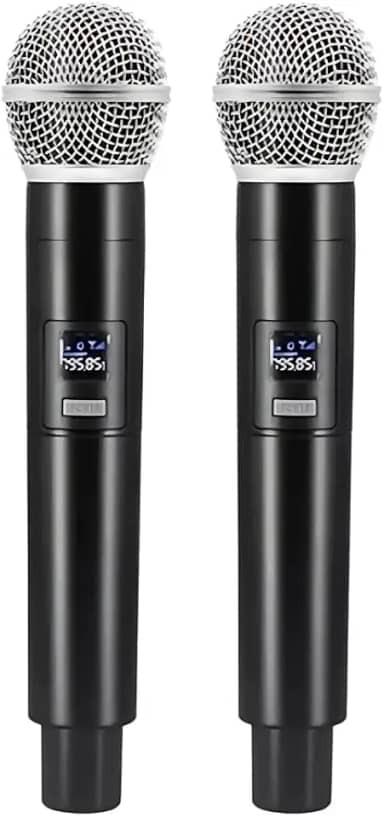 Microfone Dinâmico Profissional Sem Fio M87B Preto - Ideal para Eventos ao Vivo, Karaokê, Palestras e Shows