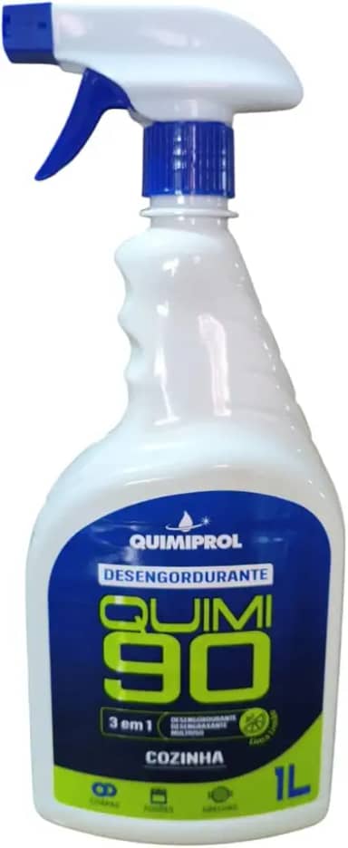 Quimi 90 Desengordurante e Multiuso para Limpeza Doméstica Pesada Inox Grelhas Fogão Geladeiras Micro Ondas (1 Litro)