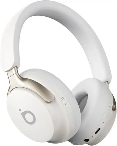 Fone de Ouvido Bluetooth 5.4, Headphone Bluetooth com Microfone, Cancelamento de Ruido ANC e ENC, Certificação Hi-Pure Audio, 40h de Reprodução, Ideal para Música, Jogos e Trabalho (Branco)