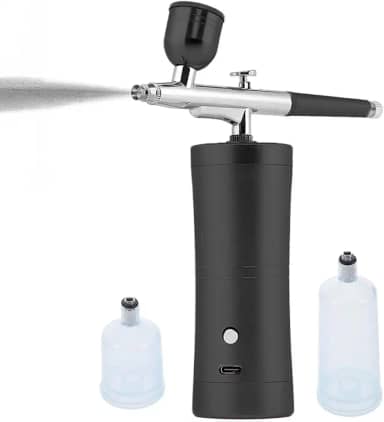 Aerógrafo Portátil Mini, Compressor Sem Fio para Decoração de Bolos, Pintura Artística (Preto)