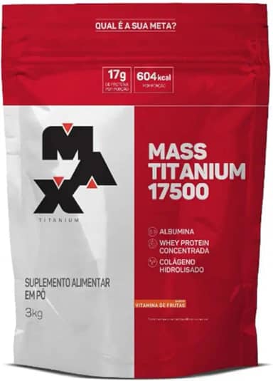 Max Titanium Mass Titanium 17500 (3Kg) - Sabor Vitamina De Frutas