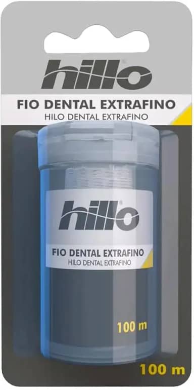 Hillo Fio Dental Extra Fino, 100 Metros, Prático e Portátil para Higiene Bucal Diária