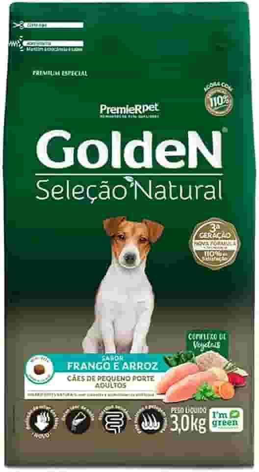 Premier Pet Ração Golden Seleção Natural Para Cães Adultos De Raças Pequenas Mini Bits 3Kg Para Todas Grande Adulto