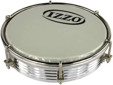 TAMBORIM 06 POL ALUMINIO ANODIZADO PRATA C/PELE LEITOSA IZZO